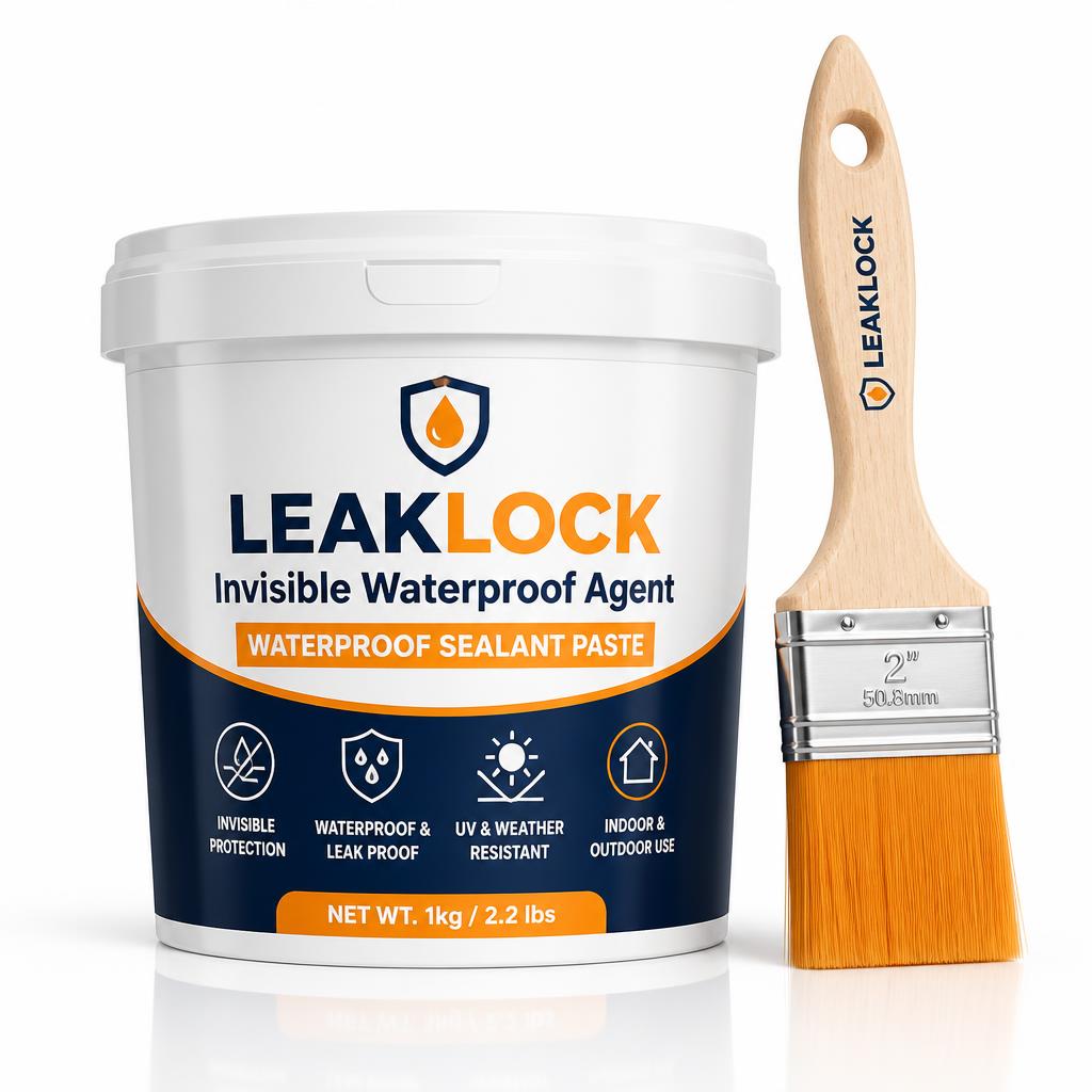 LeakLock Waterproof Sealant — tub with brush applicator
